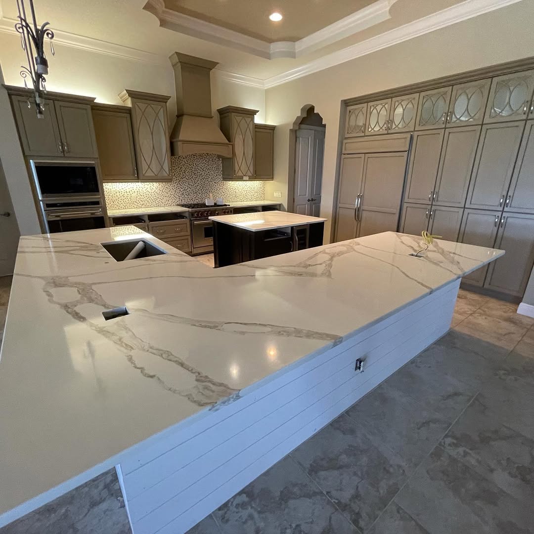 White Marble Kitchen Full View